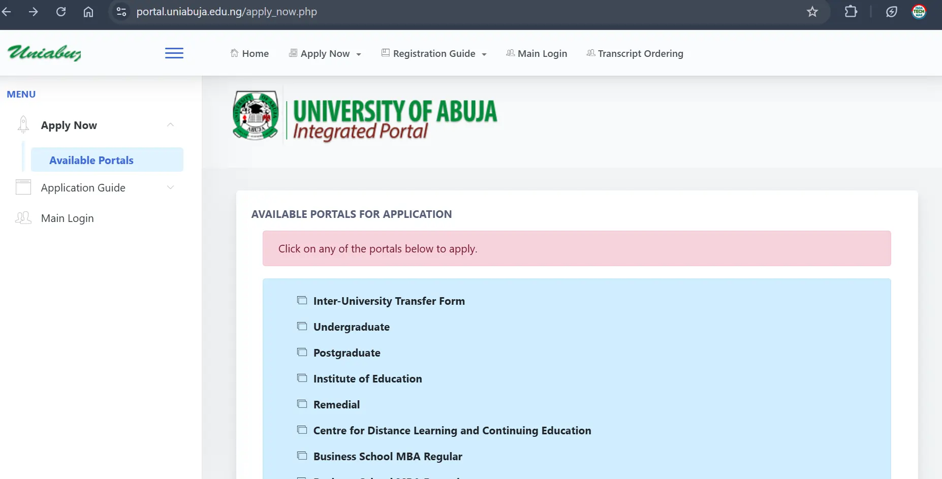 UNIABUJA Post UTME 2026/2027