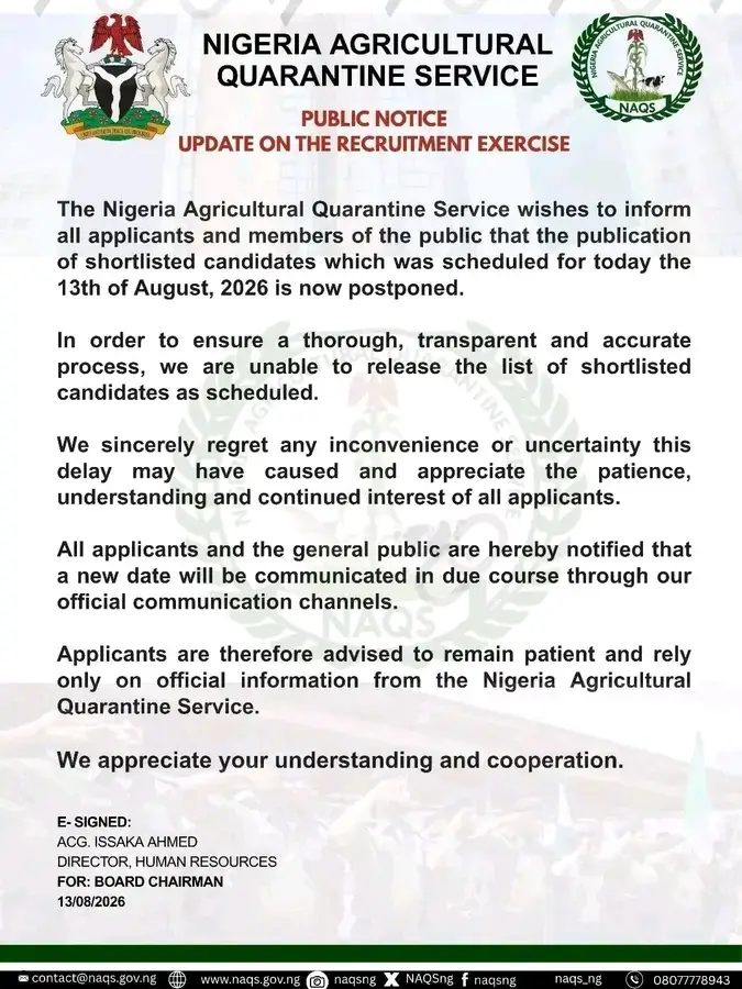 Has NAQs shortlist 2026 started? Is NAQs shortlisted candidates out? Here's the latest updates about NAQs recruitment.