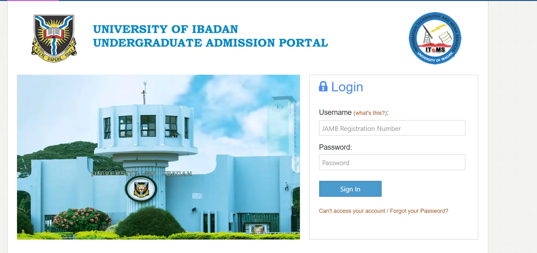 University of Ibadan UI Direct Entry Form 2026/2027 application guide showing requirements, fees and deadline.