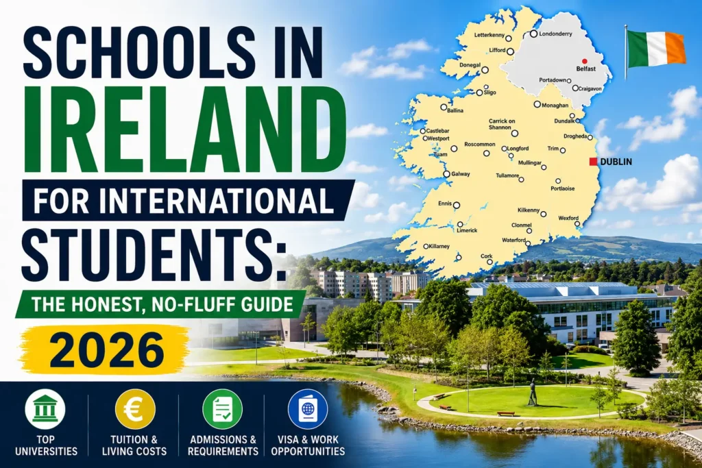 Discover the best schools in Ireland for international students in 2026. Compare universities, tuition fees, scholarships, visas, costs, and admissions.